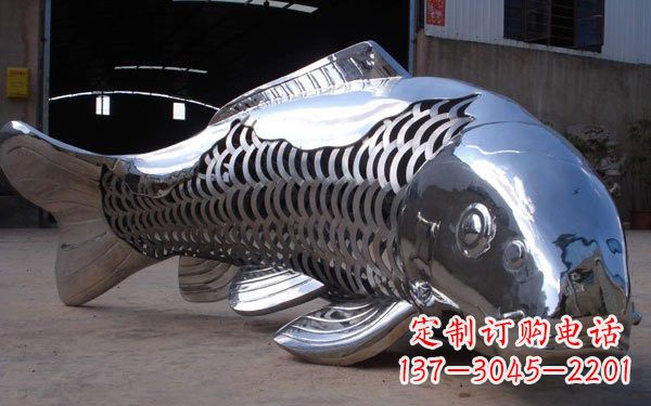 温州广场不锈钢鲤鱼雕塑
