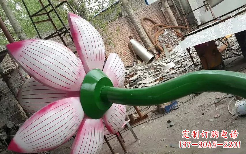 温州广场不锈钢莲花雕塑 (2)
