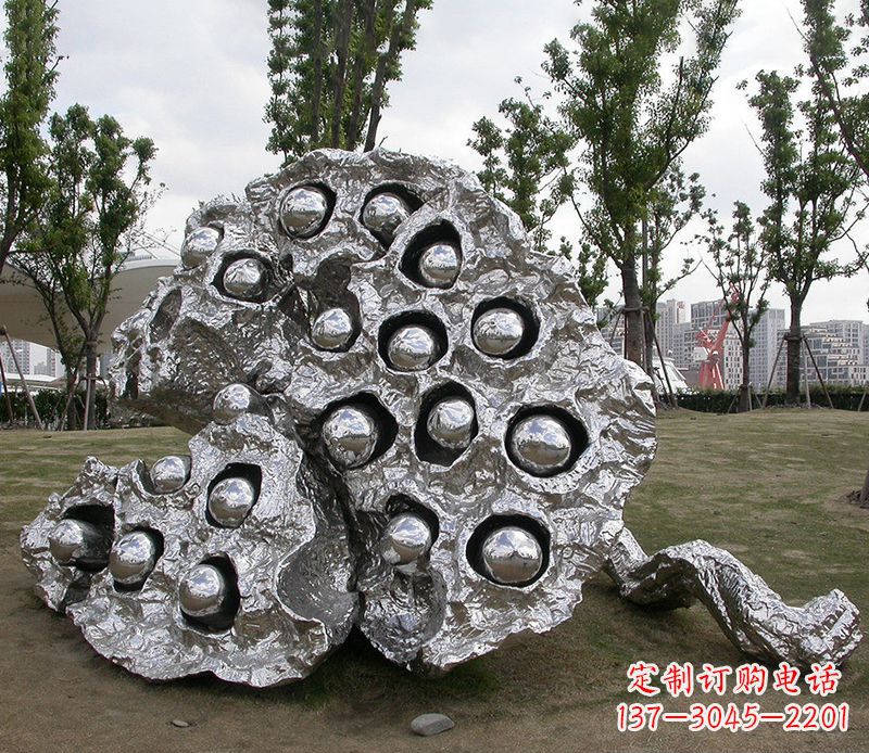 温州广场不锈钢莲蓬雕塑