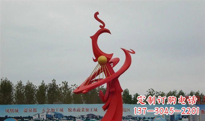 温州广场不锈钢两只凤凰雕塑