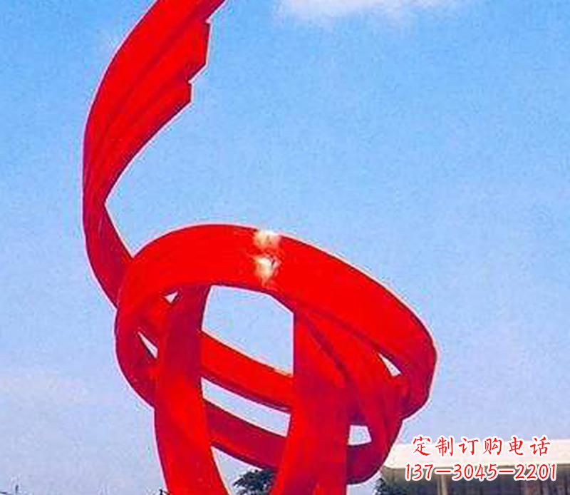温州广场不锈钢螺旋飘带景观雕塑