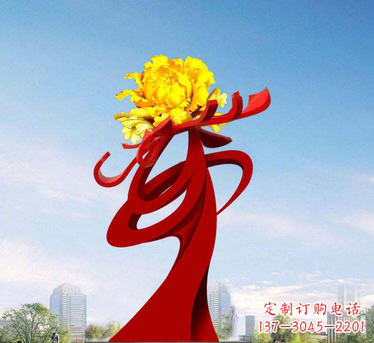 温州中领雕塑:牡丹花开,把美景永久定格