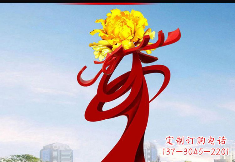 温州欣赏静谧的雕塑之美:不锈钢牡丹花雕塑