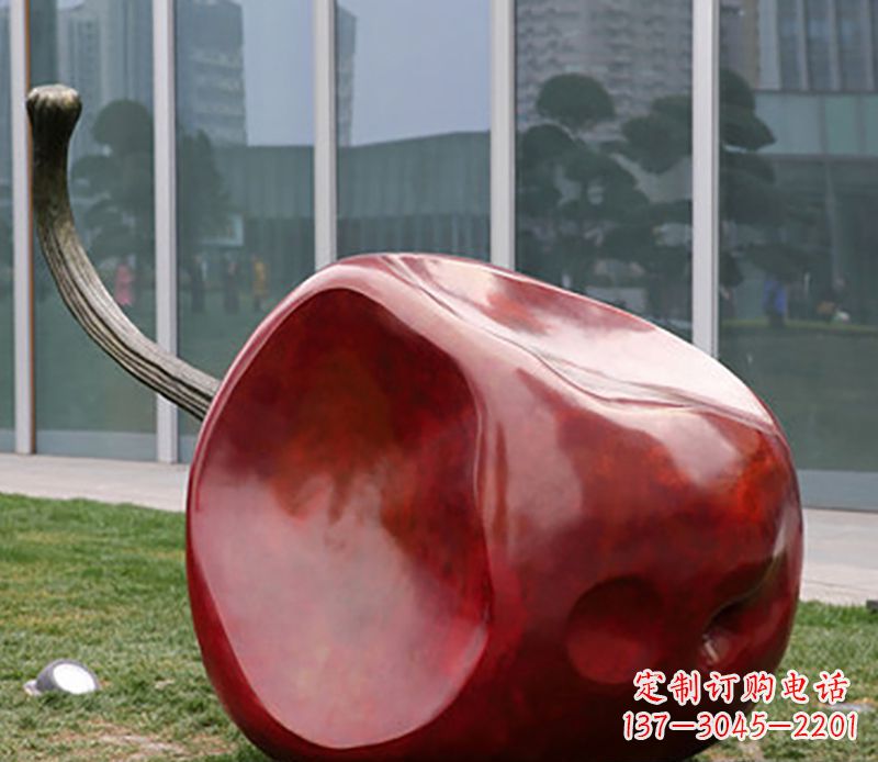 温州广场不锈钢苹果雕塑