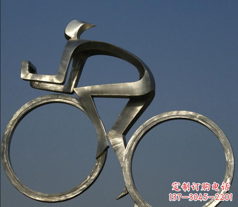 温州不锈钢骑自行车雕塑