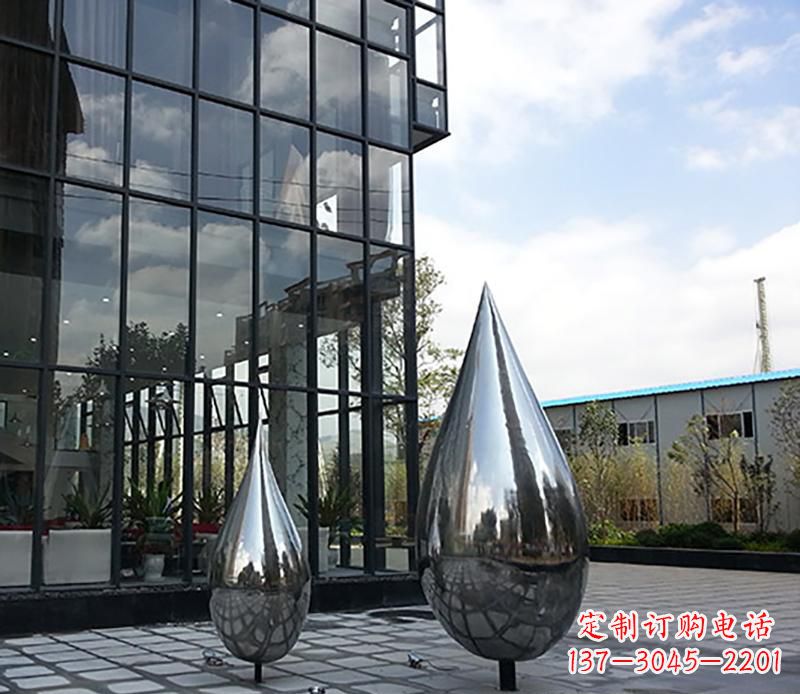 温州中领雕塑让你的城市更加美丽——不锈钢水滴雕塑