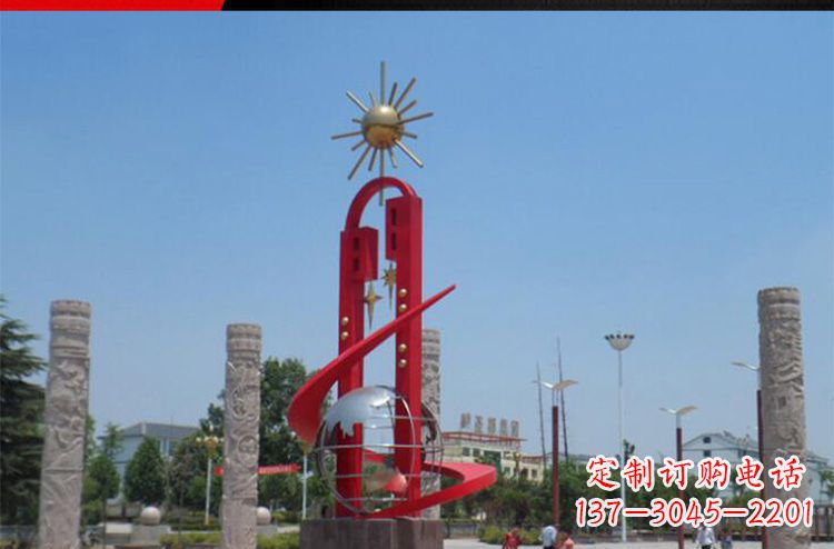 温州广场不锈钢太阳花景观雕塑