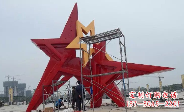 温州广场不锈钢五角星雕塑