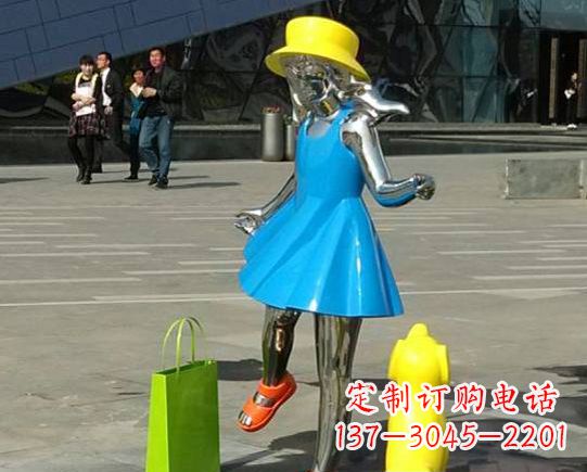 温州中领雕塑:极致的不锈钢小女孩雕塑