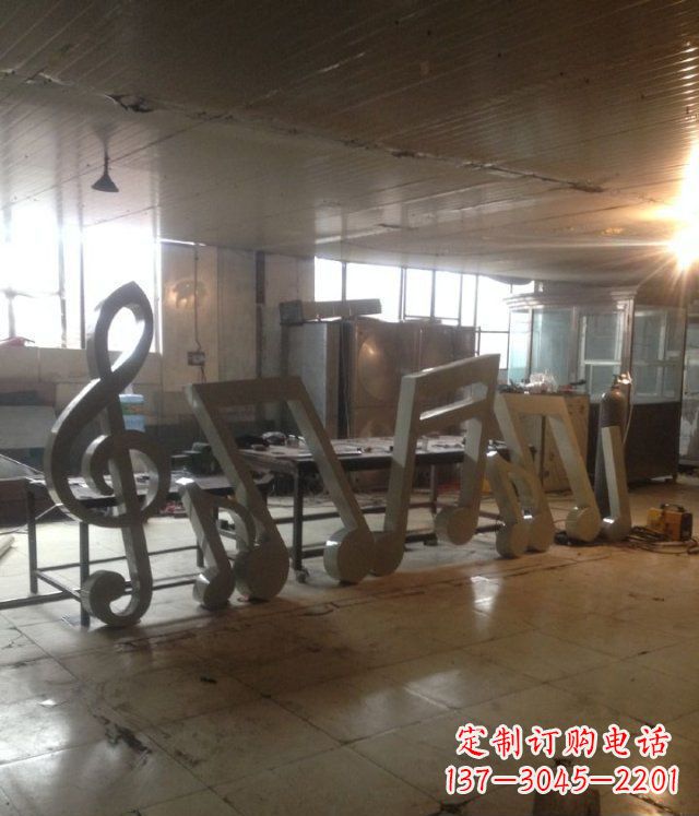 温州精致不锈钢音符景观雕塑