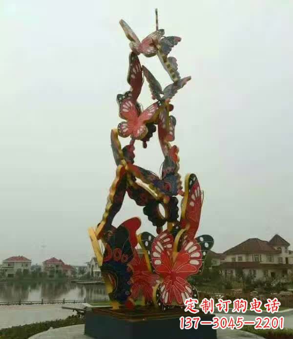 温州中领雕塑:精美不锈钢蝴蝶雕塑