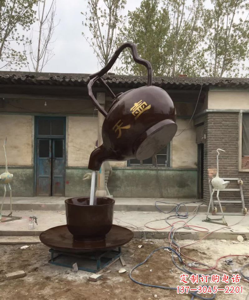 温州茶壶精美铜雕,为您打造经典景观雕塑