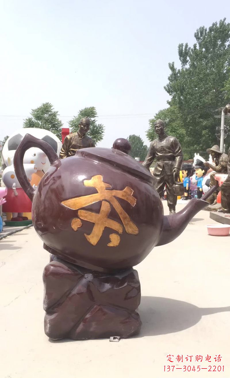 温州高质量广场茶壶铜雕塑