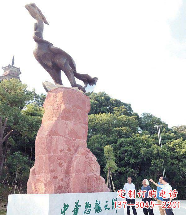 温州广场抽象恐龙景观铜雕