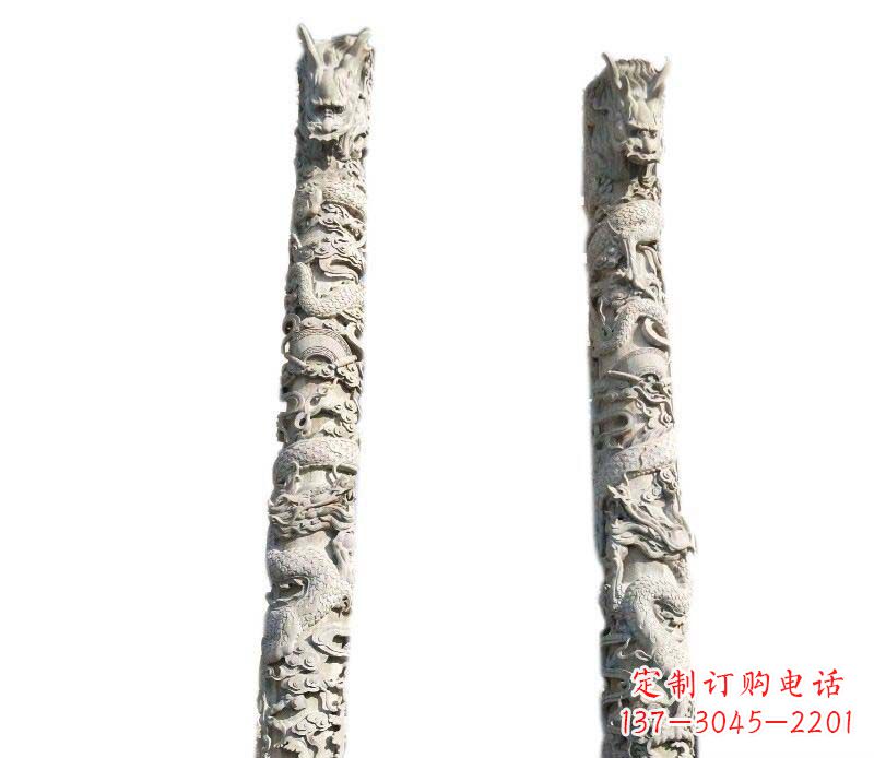 温州广场大理石龙柱景观石雕