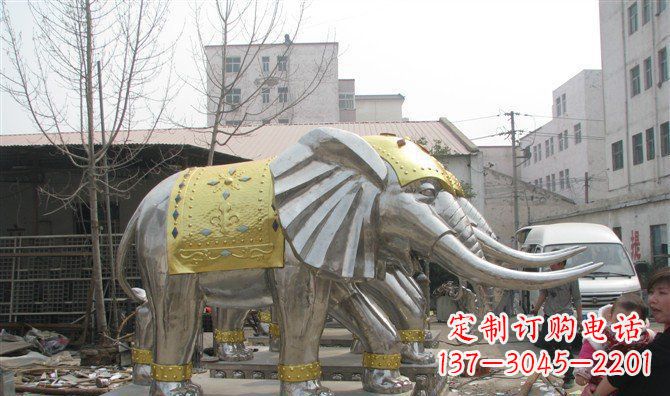 温州广场大象不锈钢雕塑