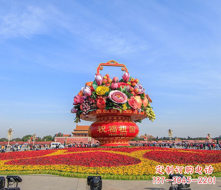 温州广场大型不锈钢花篮雕塑
