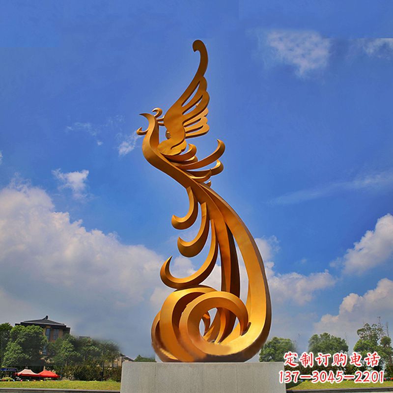 温州精美凤凰不锈钢雕塑