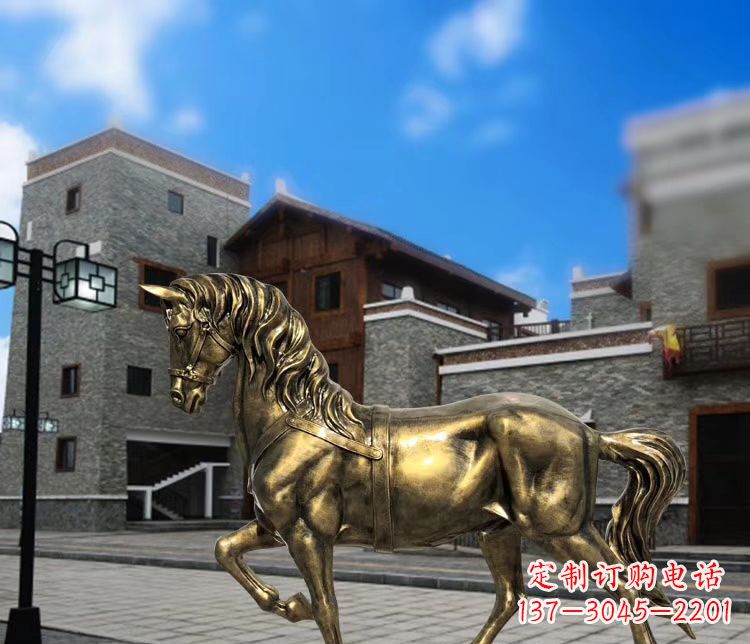 温州金色动物雕塑,点缀您的园林景观