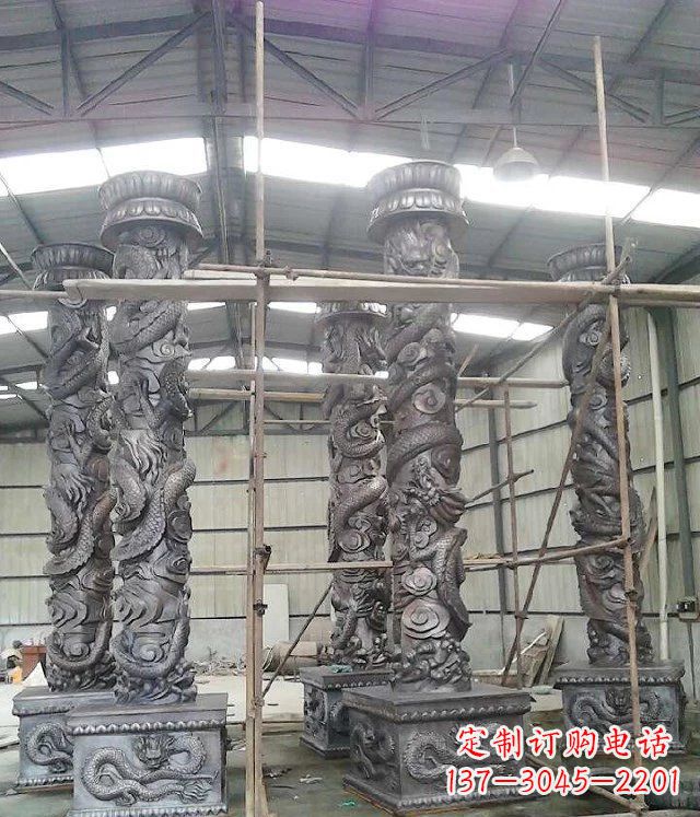 温州传统艺术雕刻精美大型仿铜龙柱