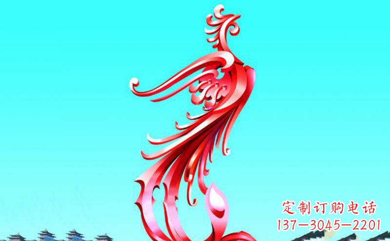 温州广场凤凰不锈钢雕塑