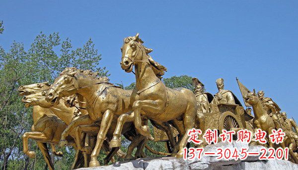 温州中领雕塑:精美古典马车铜雕