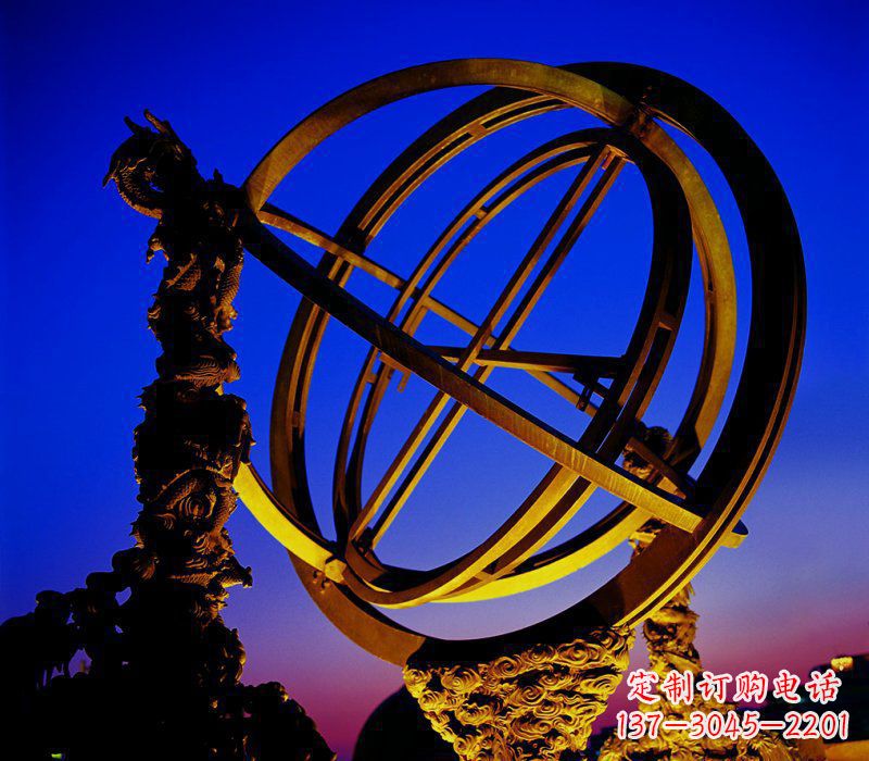 温州广场古代天文仪器浑天仪铜鼎
