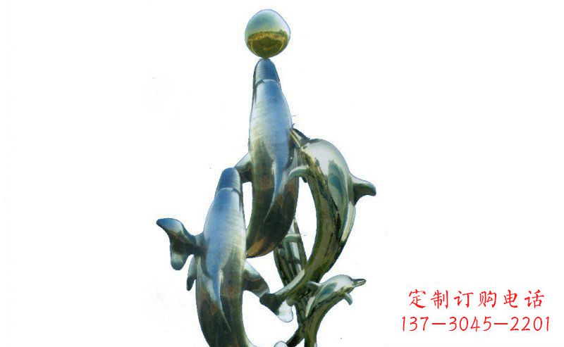 温州优雅而精致的海豚雕塑