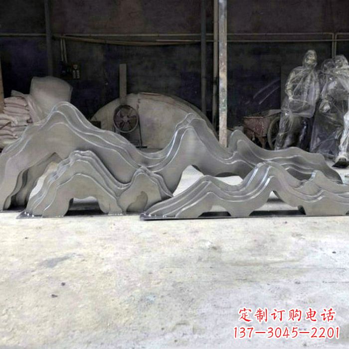 温州精美大型不锈钢假山雕塑