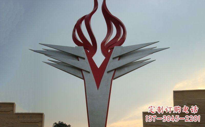 温州广场火炬不锈钢雕塑_1