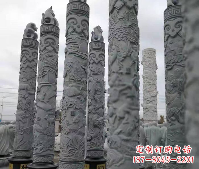 温州广场景观12生肖石柱 (2)