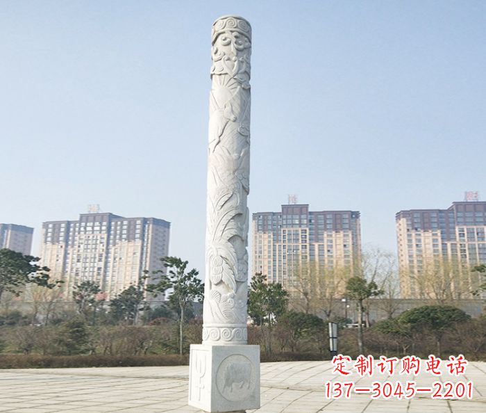 温州广场景观大理石龙柱石雕_2 (2)