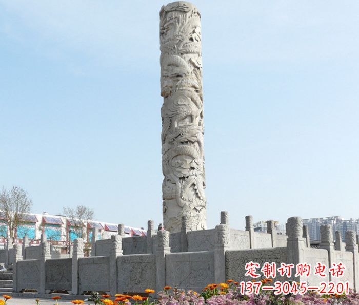 温州广场景观大理石龙柱石雕_1 (2)