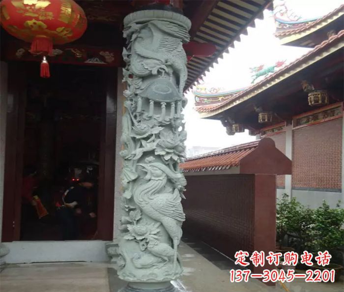 温州广场景观大理石龙柱石雕_2