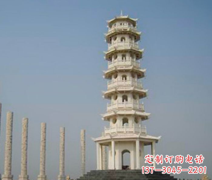 温州广场景观多层宝塔石雕 (2)