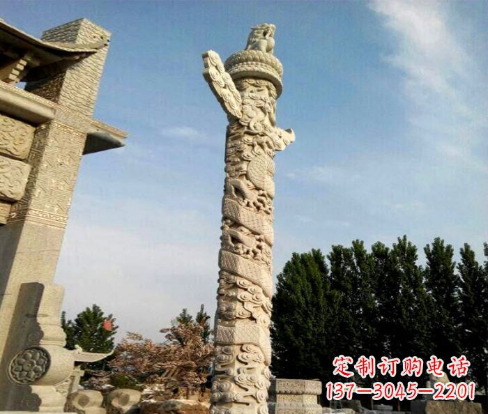 温州广场景观华表石雕 (2)