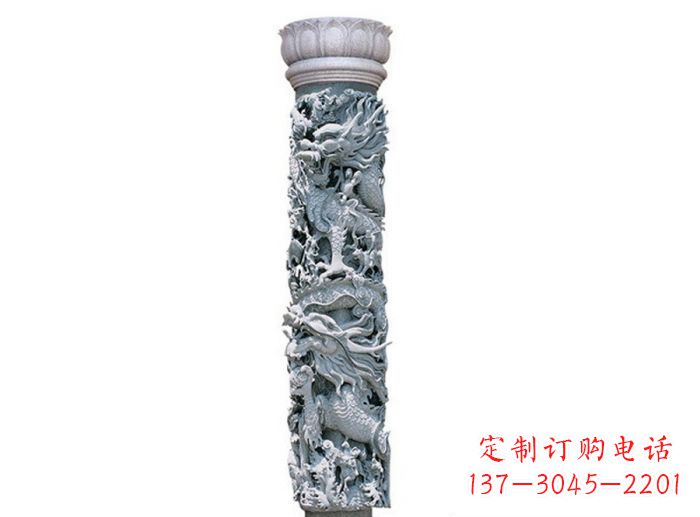 温州广场景观龙柱石雕 (2)
