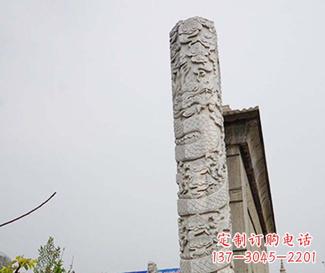 温州精美艺术品,象征霸气,盘龙柱石雕