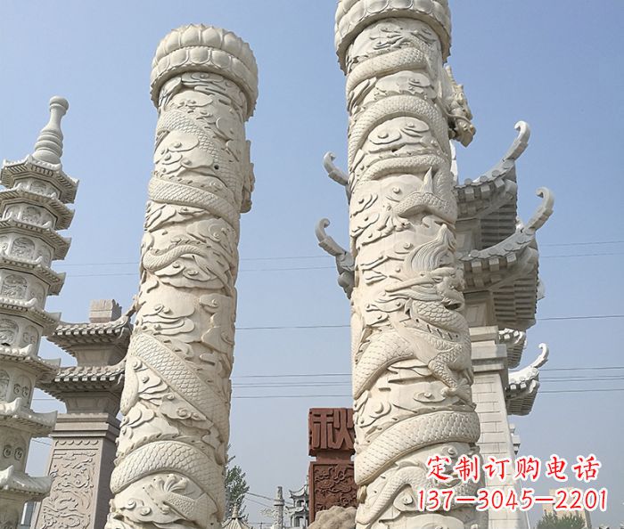 温州广场景观盘龙柱石雕 (7)