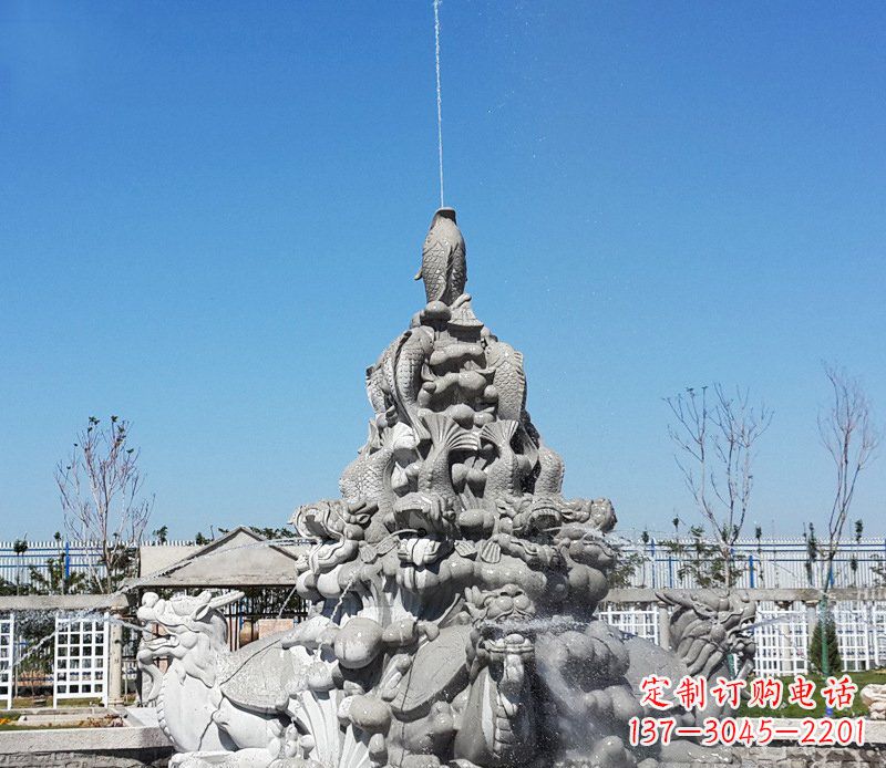 温州令人称羡的广场龙龟喷泉石雕