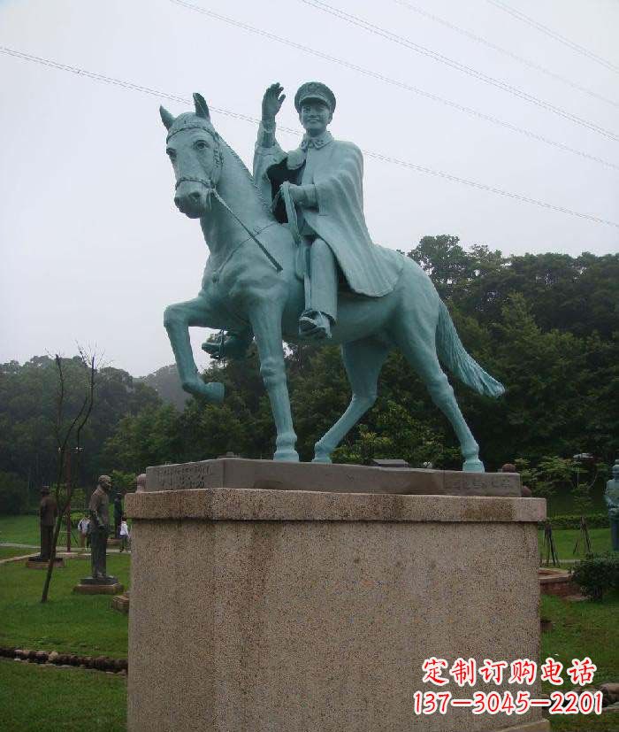 温州解放军景观铜雕骑马雕塑