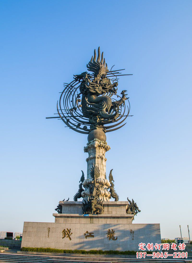 温州广场钱江龙景观铜雕