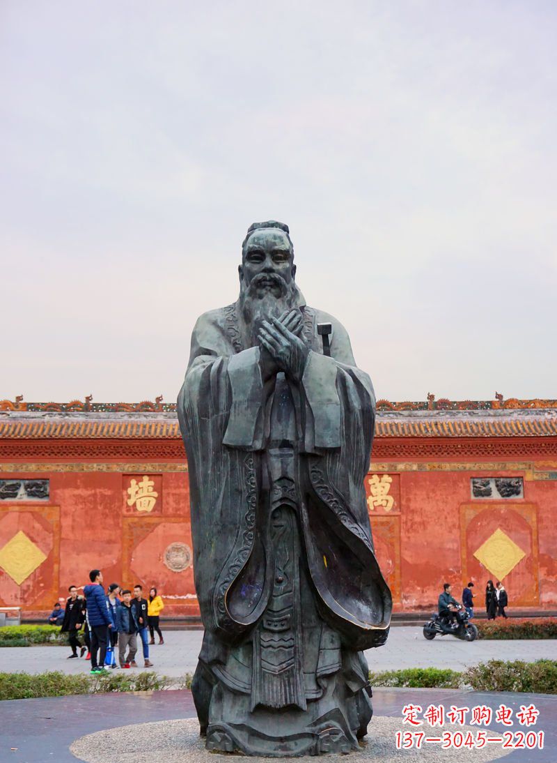 温州广场青铜孔子像铜鼎