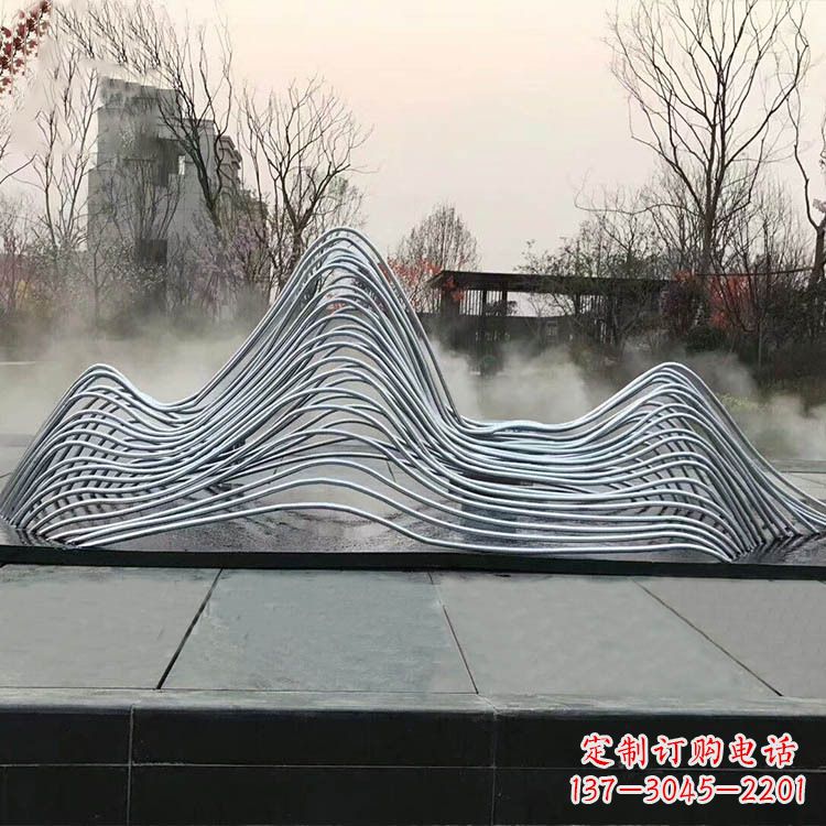 温州广场水景不锈钢假山