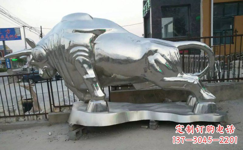 温州独特的拓荒牛不锈钢雕塑