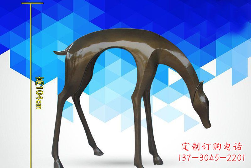 温州铜镜面鹿雕塑,高端雕塑定制