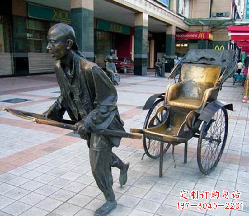 温州黄包车雕塑,艺术品级的装饰