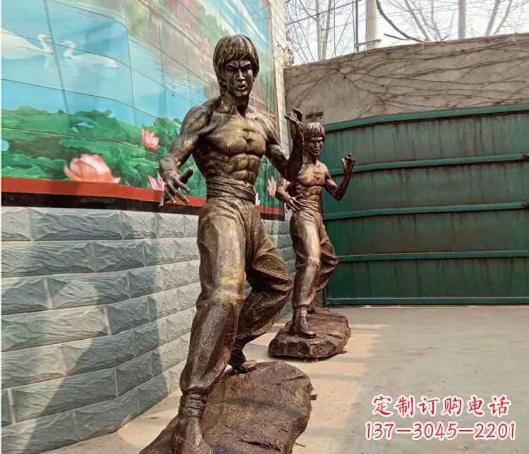 温州专业定制李小龙铜雕小品
