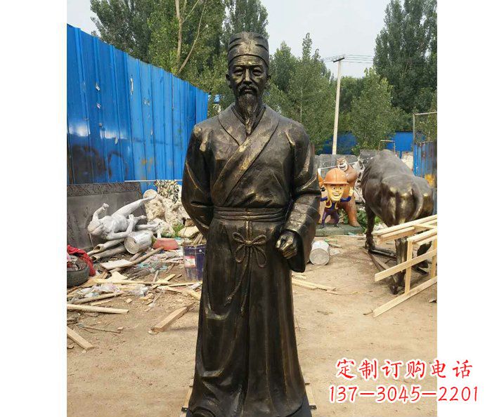 温州广场铜雕刘备人物雕塑