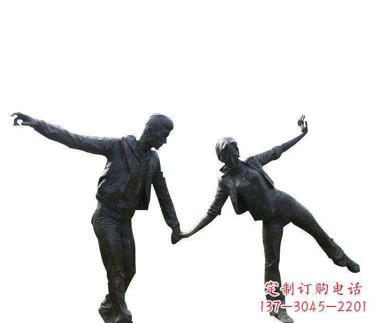 温州广场铜雕恋人人物雕塑